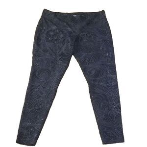 Mossimo Black Nautical Pattern Leggings Womens 2XL XXL High Waist Yoga Pant Gym